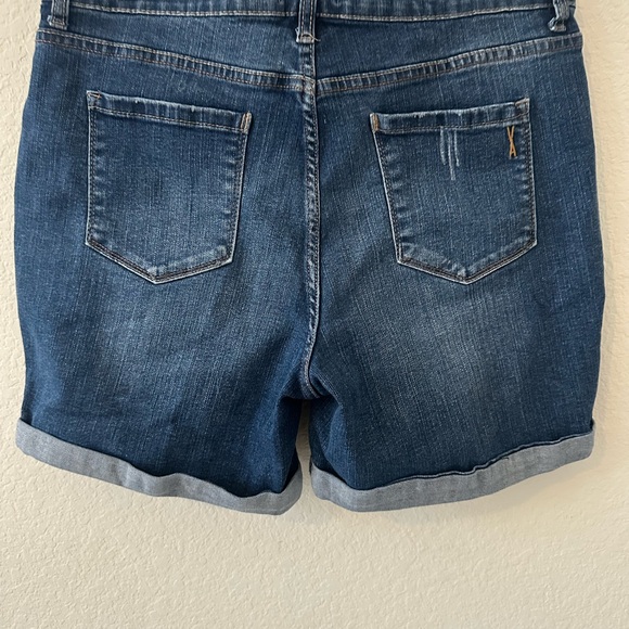 Vintage America floral Embroidered  Blue 10 Women bestie denim Shorts - Picture 6 of 9